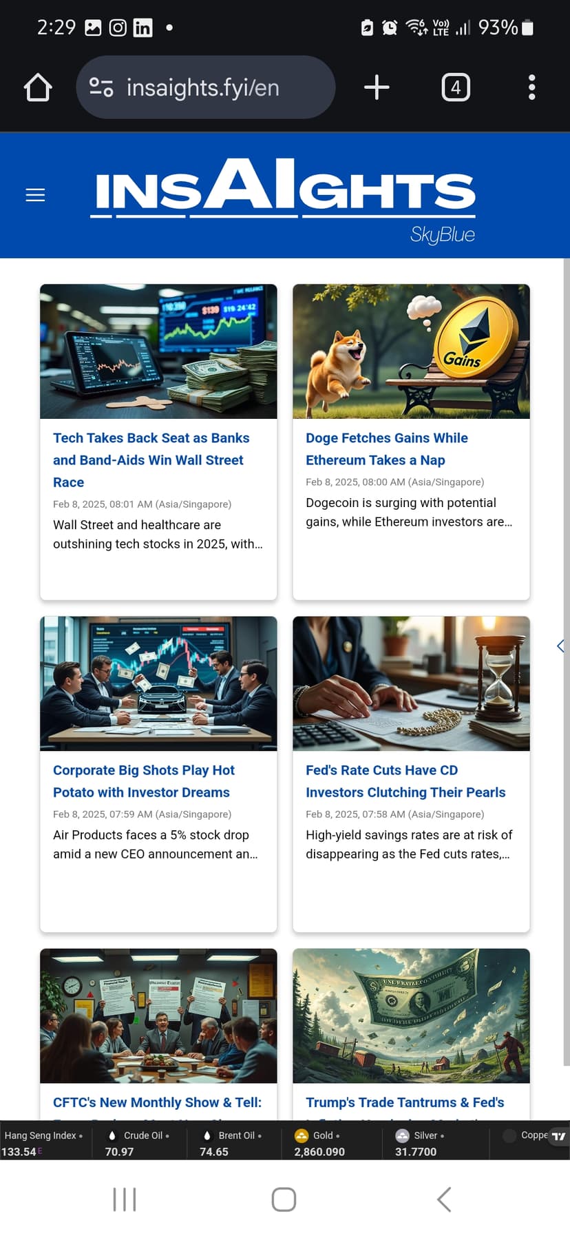 Screenshot of our News Website